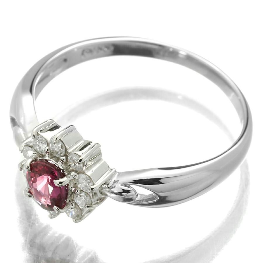 リング 指輪 ルビー 0.3ct ダイヤモンド プラチナ Pt900 11号 中古 