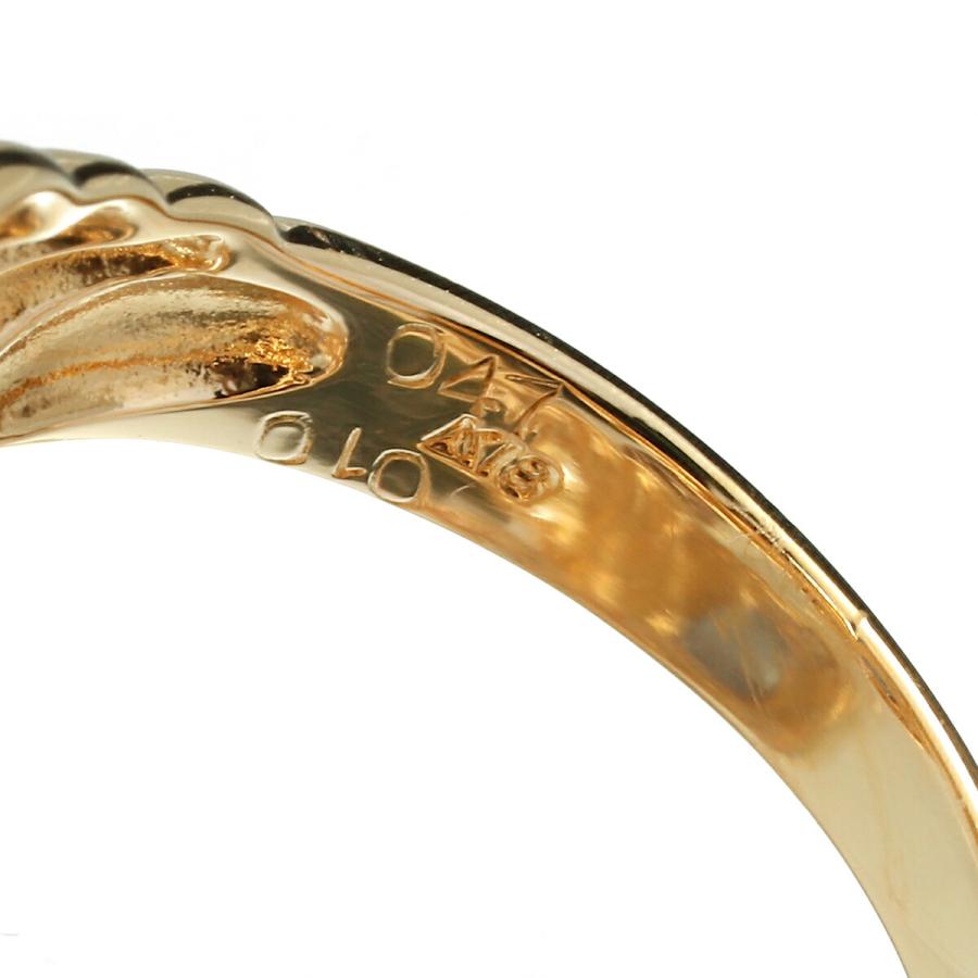 リング 指輪 サファイア 0.47ct ダイヤモンド K18 11号 中古  