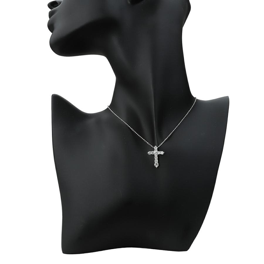 クロスモチーフペンダントネックレス 10P ダイヤモンド 1.0ct Pt850  