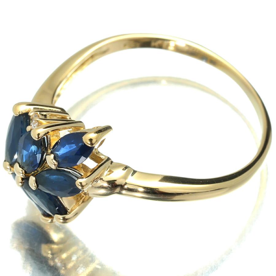 ボタニカルデザインリング 指輪 サファイア 1.07ct ダイヤモンド K18