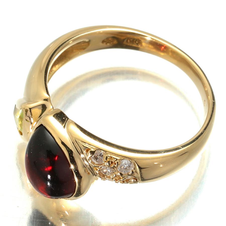 ジュエリーマキ リング 指輪 ガーネット 1.95ct ダイヤモンド K18 11号  