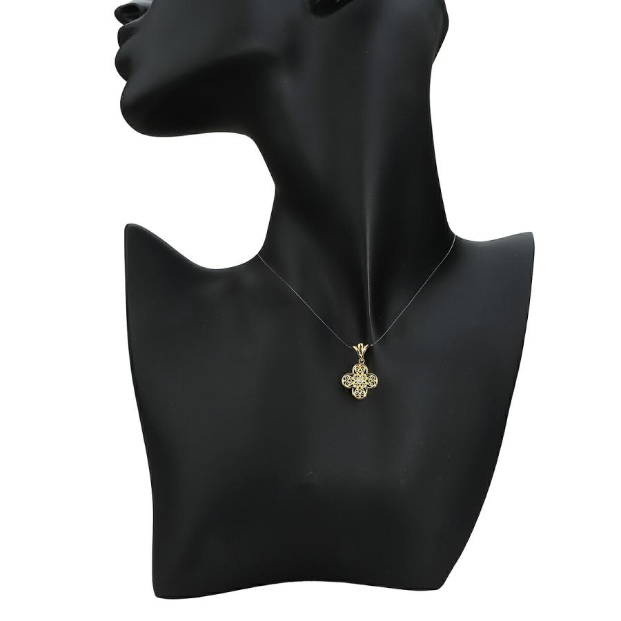 クローバーデザインペンダントトップ ダイヤモンド K18 中古