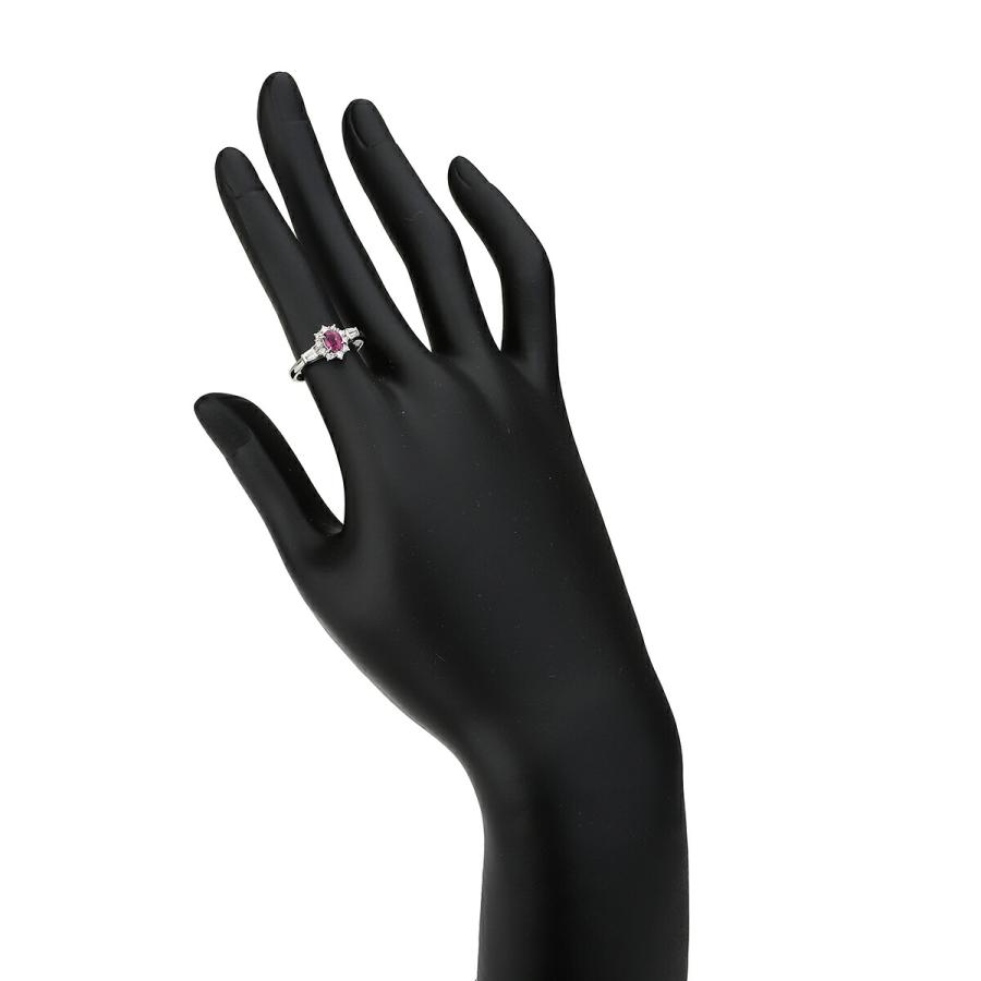 ヘイローデザインリング 指輪 ルビー 0.43ct ダイヤモンド 0.27ct 