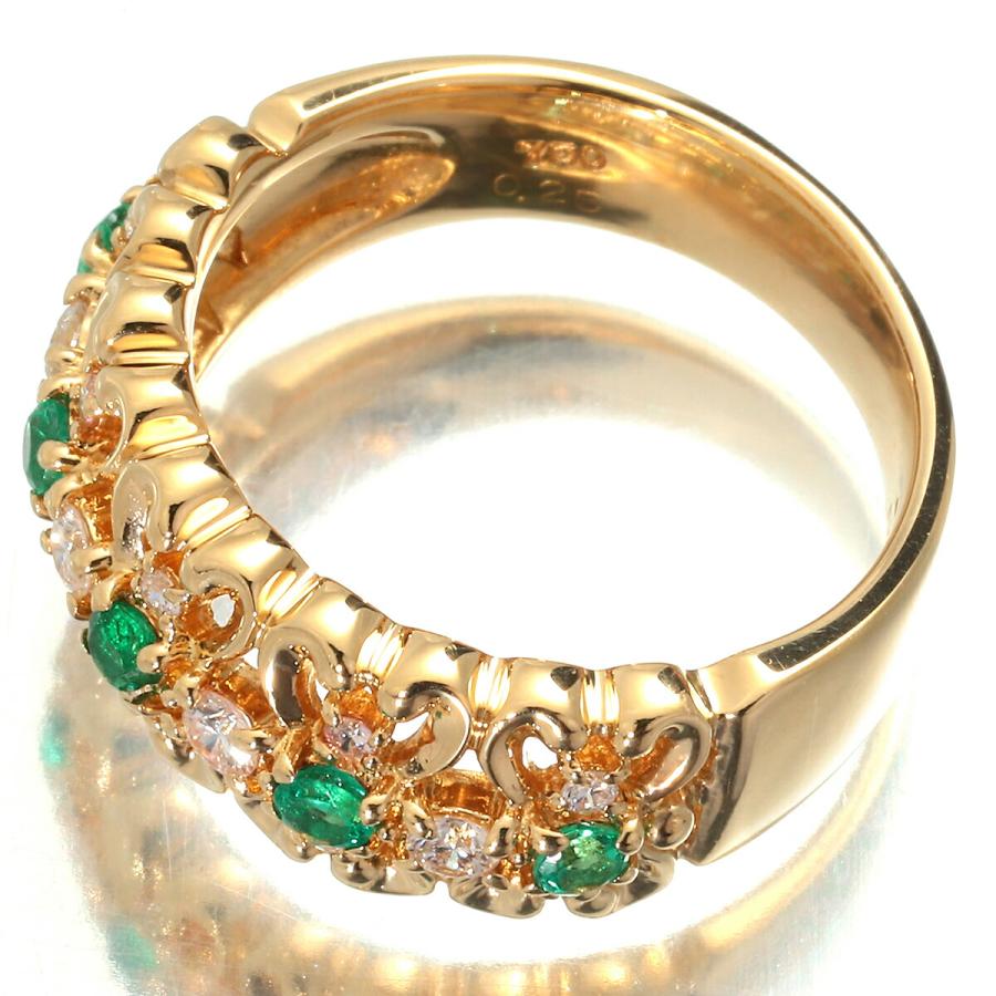 LANVIN ランバン リング 指輪 エメラルド 0.26ct ダイヤモンド 0.25ct  