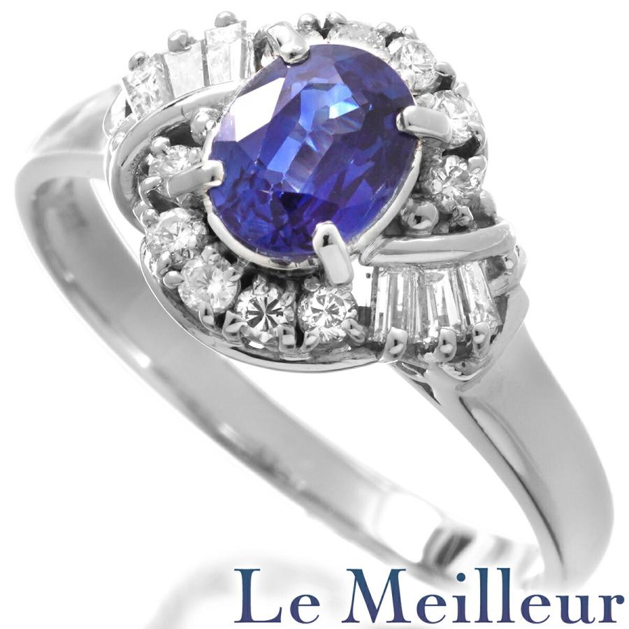ヘイローデザインリング 指輪 サファイア 0.82ct ダイヤモンド