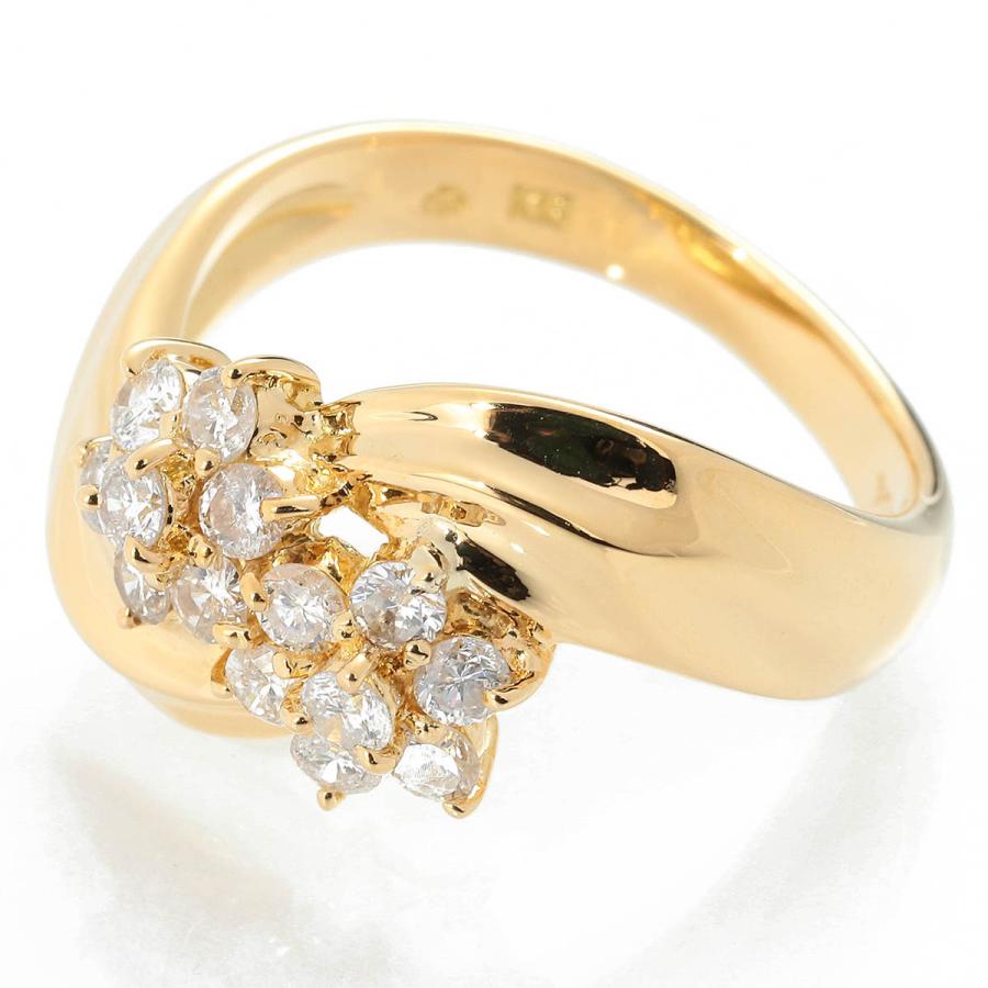 ジュエリーマキ フラワーモチーフリング 指輪 ダイヤモンド 0.54ct