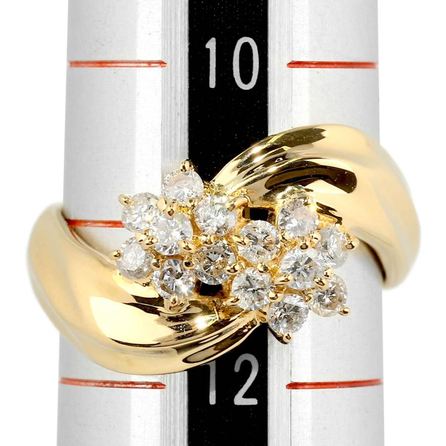 ジュエリーマキ フラワーモチーフリング 指輪 ダイヤモンド 0.54ct