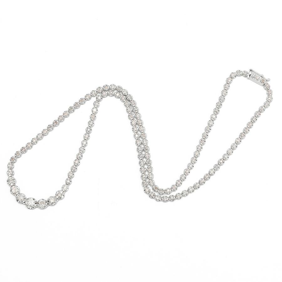 テニスネックレス ダイヤモンド 3.07ct ホワイトゴールド K18WG 中古