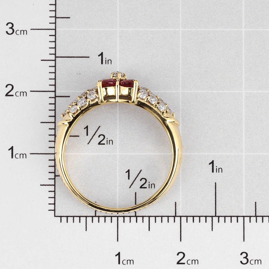 フラワーモチーフリング 指輪 ルビー 0.57ct ダイヤモンド 0.42ct