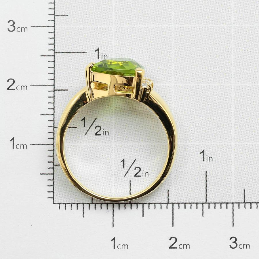 リング 指輪 ペリドット 2.26ct ダイヤモンド イエローゴールド K18YG 