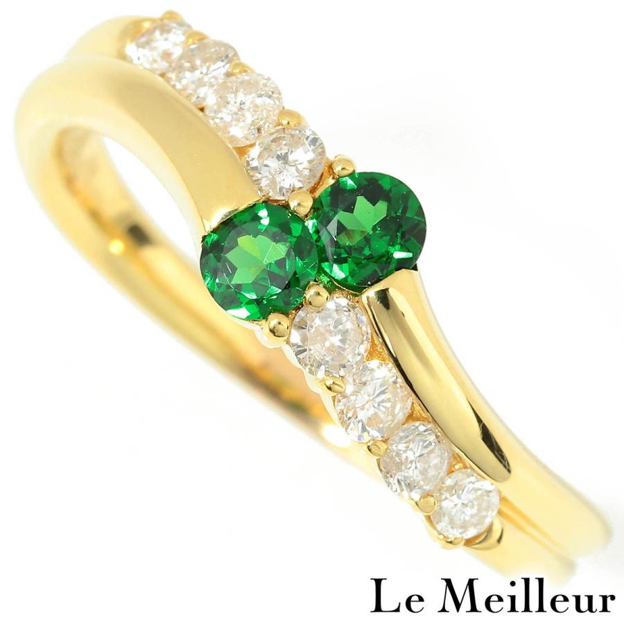 グロシュラライトガーネット 0.3ct ダイヤモンド 0.35ct イエロー 