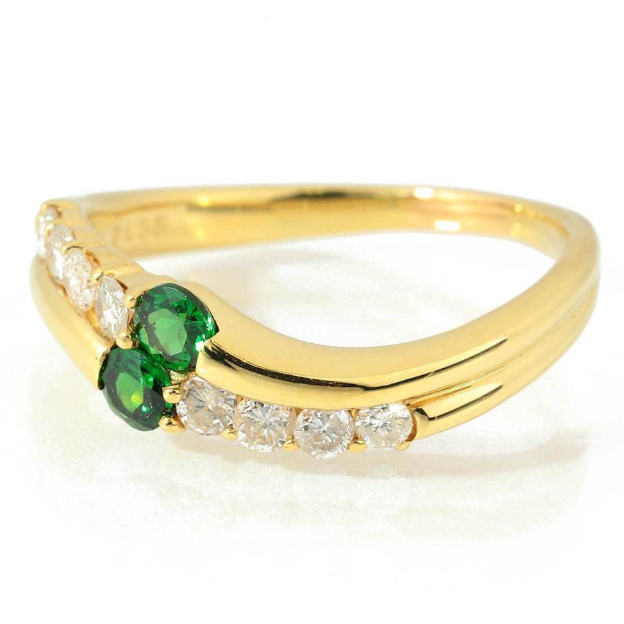 グロシュラライトガーネット 0.3ct ダイヤモンド 0.35ct イエロー 