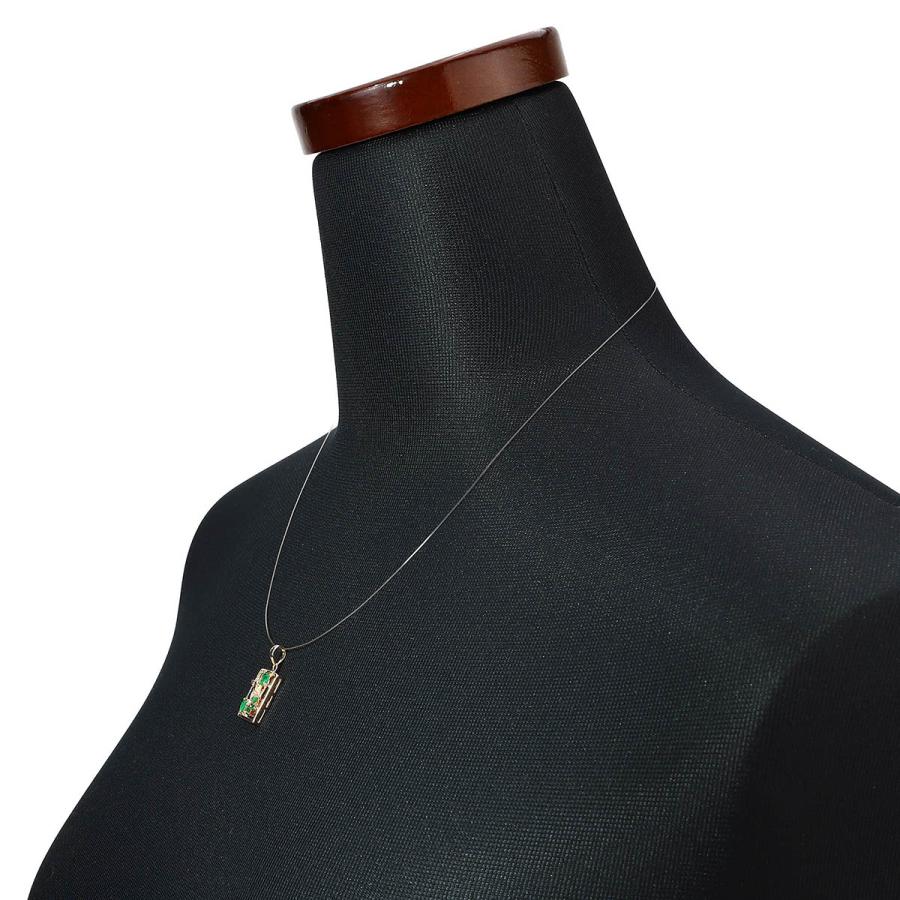 エメラルド 0.41ct ダイヤモンド ピンクゴールド K14PG フラワーモチーフ ペンダントトップ  新品仕上済 中古 返品OK RE-PRICE |  | 04