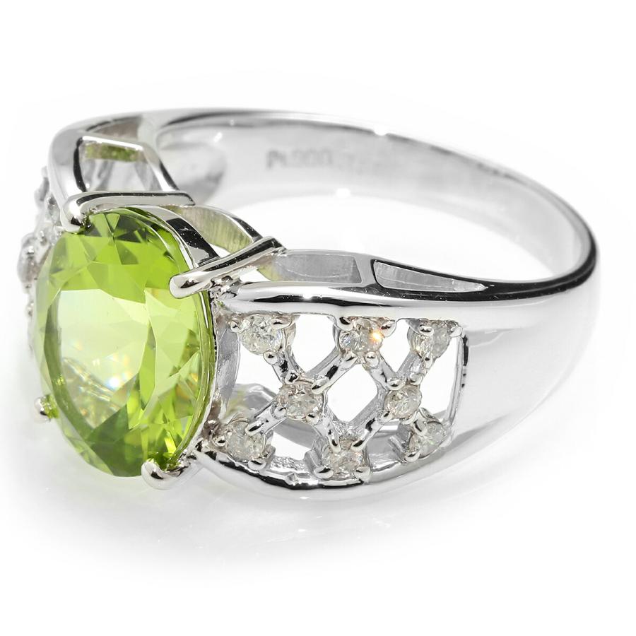 PT900 ペリドット 指輪 楽天市場】しずくモチーフ リング 指輪 ペリドット ダイヤモンド 0.23