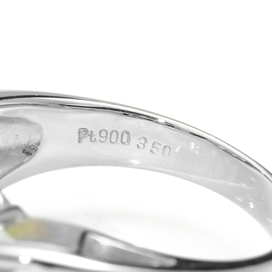 リング 指輪 ペリドット 3.5ct ダイヤモンド 0.3ct Pt900 13号 中古  