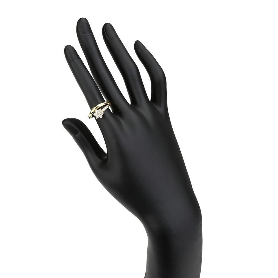 フラワーモチーフリング 指輪 ダイヤモンド 0.45ct K18 11号 中古  