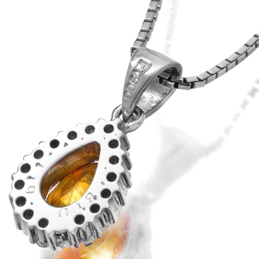 ゴールデンサファイア 1.19ct ダイヤモンド プラチナ Pt900 ヘイロー 