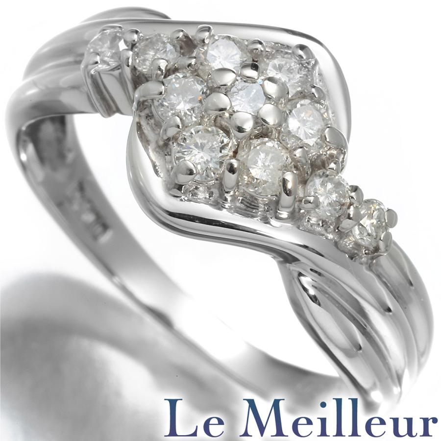 リング 指輪 ダイヤモンド 0.5ct プラチナ Pt900 14号 中古 返品OK 