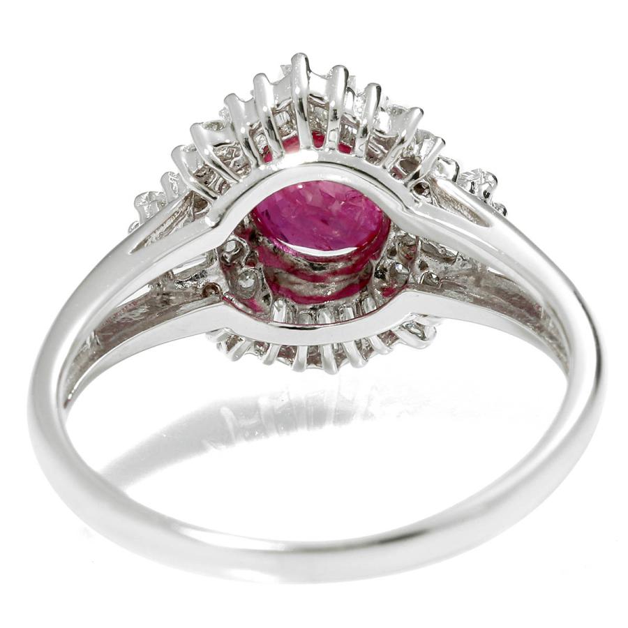 ルビー 1.02ct ダイヤモンド 0.45ct プラチナ Pt900 ヘイローデザイン