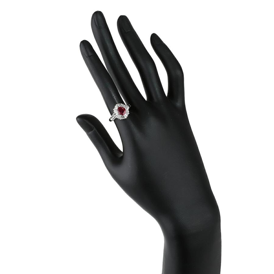 ヘイローデザインリング 指輪 ルビー 1.02ct ダイヤモンド 0.45ct  