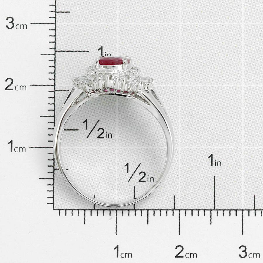 ルビー 1.02ct ダイヤモンド 0.45ct プラチナ Pt900 ヘイローデザイン