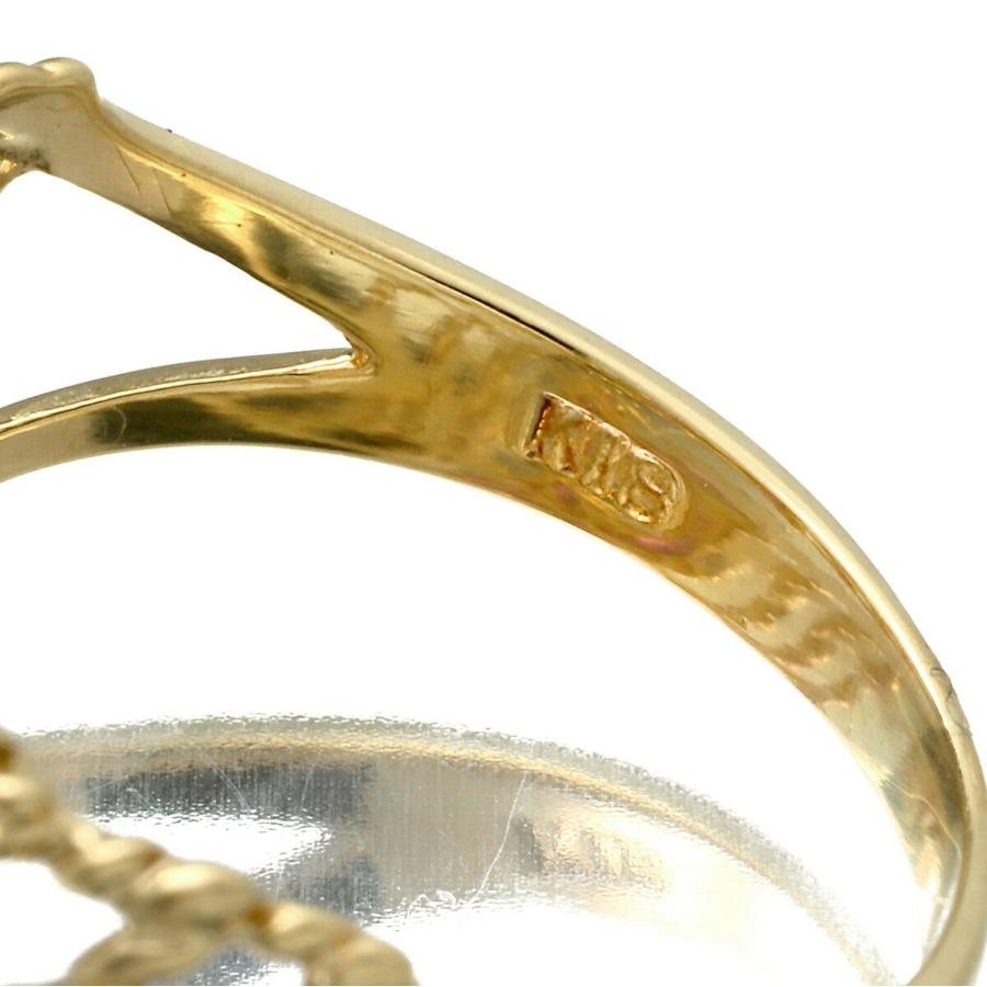 透かしデザイン リング 指輪 ルビー 0.46ct イエローゴールド K18YG 10