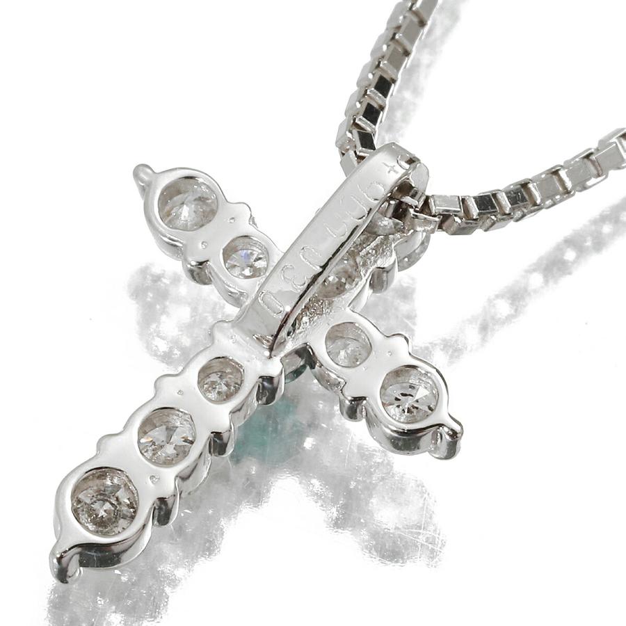 クロスデザインペンダントネックレス ダイヤモンド 0.3ct プラチナ 