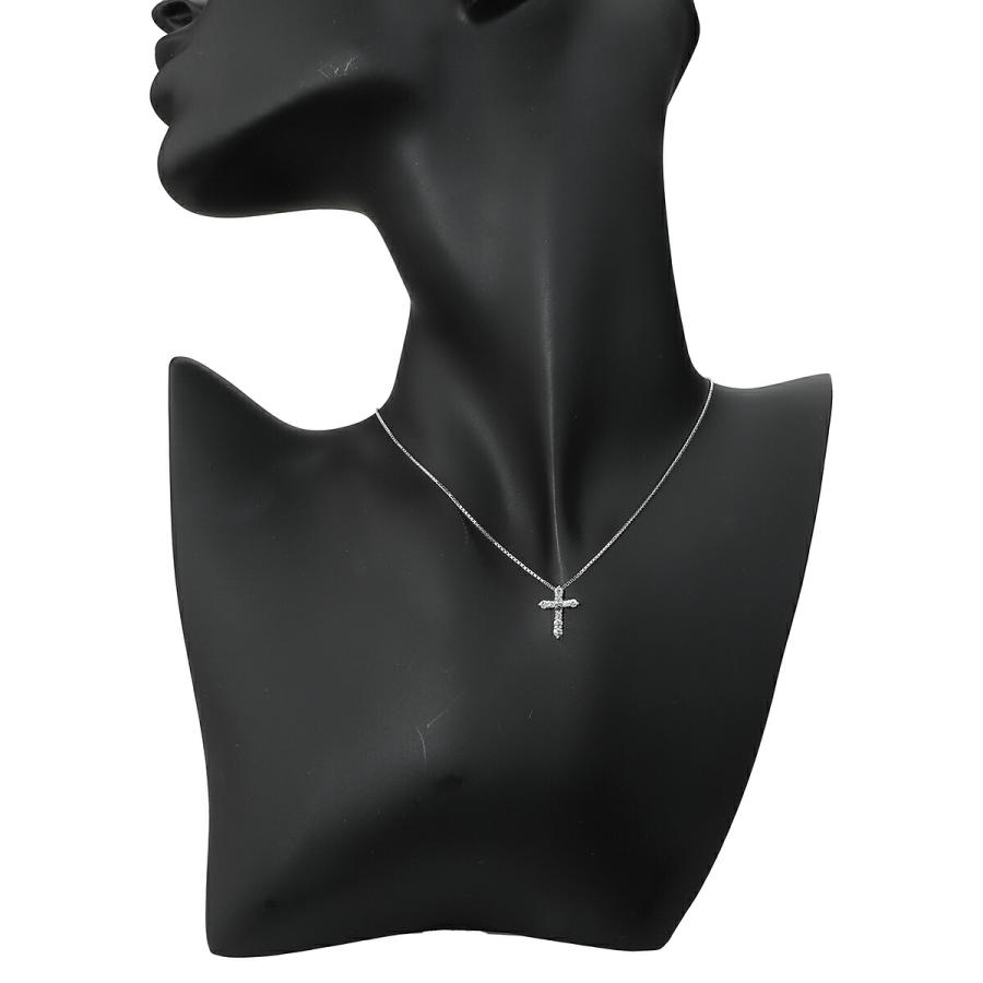 クロスデザインペンダントネックレス ダイヤモンド 0.3ct プラチナ 
