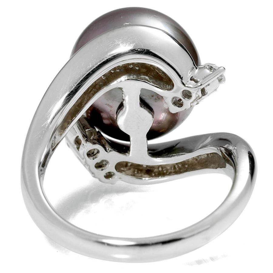 黒蝶真珠 12.6mm ダイヤモンド 0.39ct プラチナ Pt900 黒蝶パール 