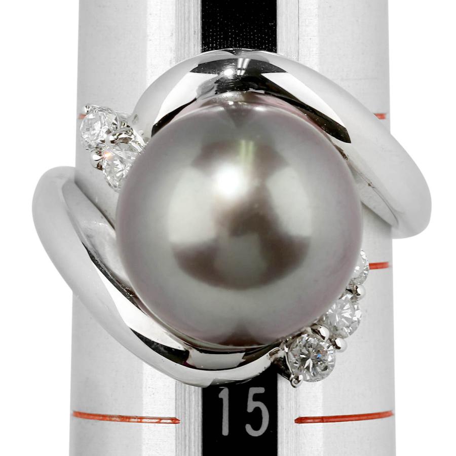 黒蝶真珠 12.6mm ダイヤモンド 0.39ct プラチナ Pt900 黒蝶パール 