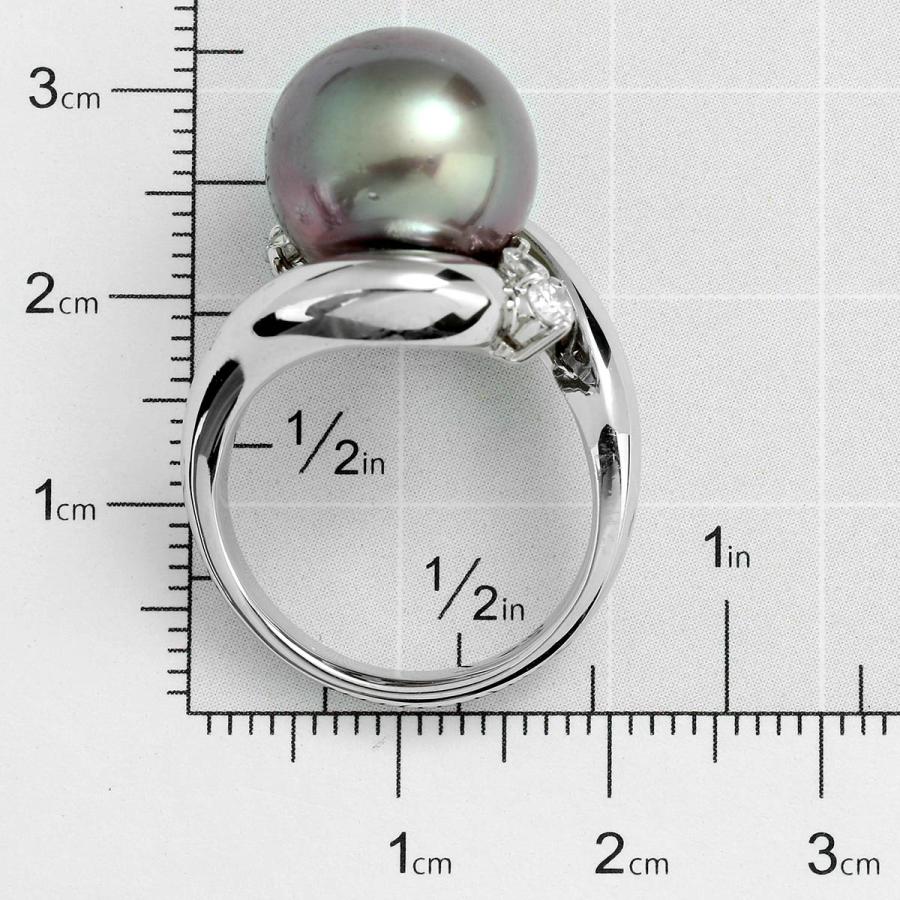 黒蝶真珠 12.6mm ダイヤモンド 0.39ct プラチナ Pt900 黒蝶パール 
