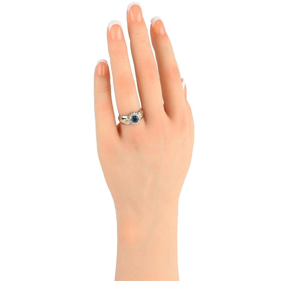 ブルーサファイア 0.9ct ダイヤモンド プラチナ Pt900 リング 15号 