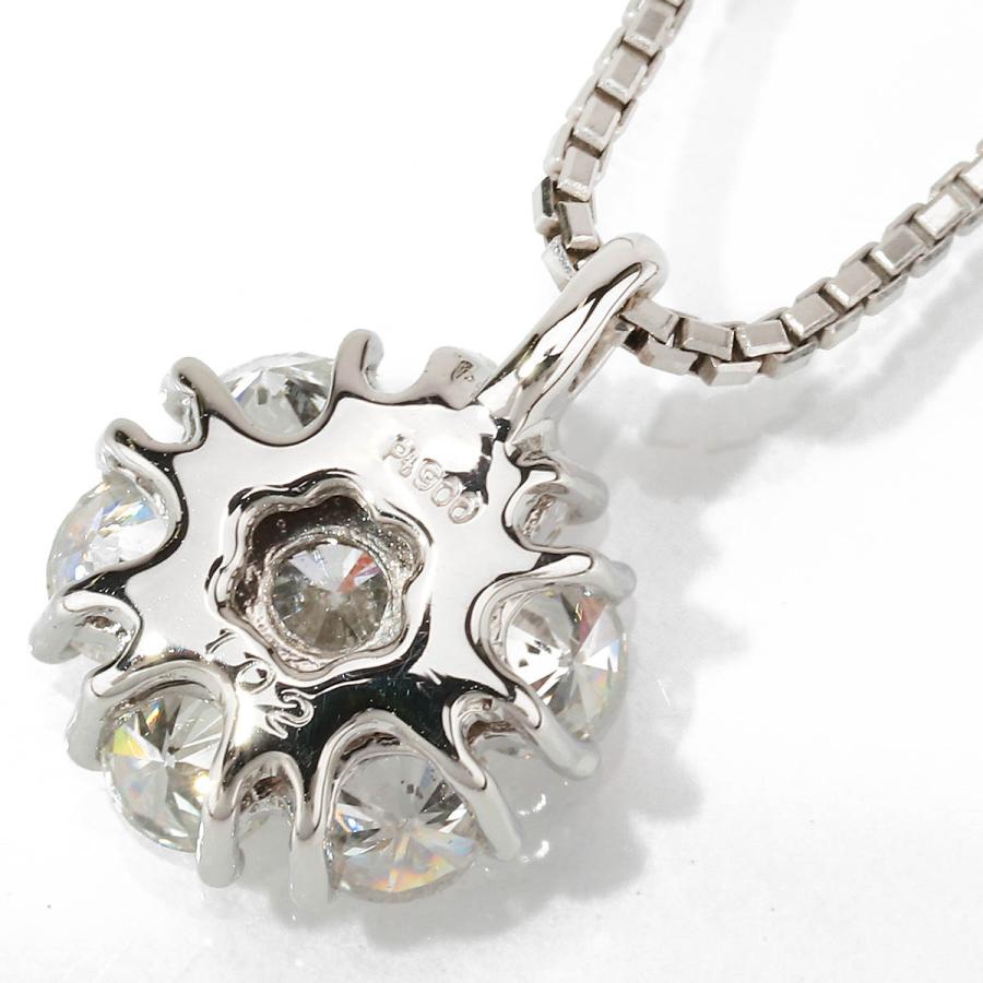 フラワーモチーフペンダントネックレス SIクラス ダイヤモンド 1.02ct 