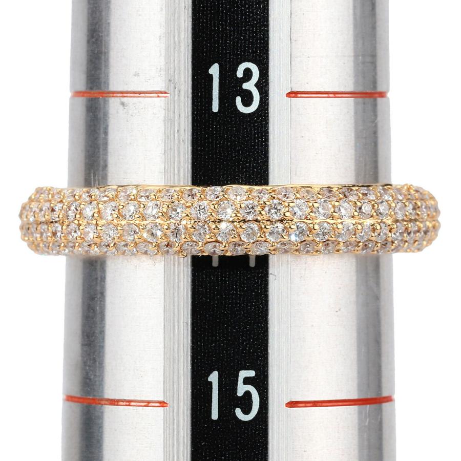 パヴェリング 指輪 ダイヤモンド 0.55ct イエローゴールド K18YG 14号 