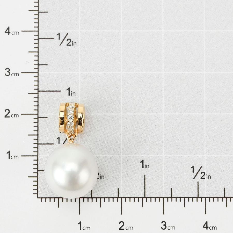 南洋真珠 12.6mm ダイヤモンド イエローゴールド K18YG パール