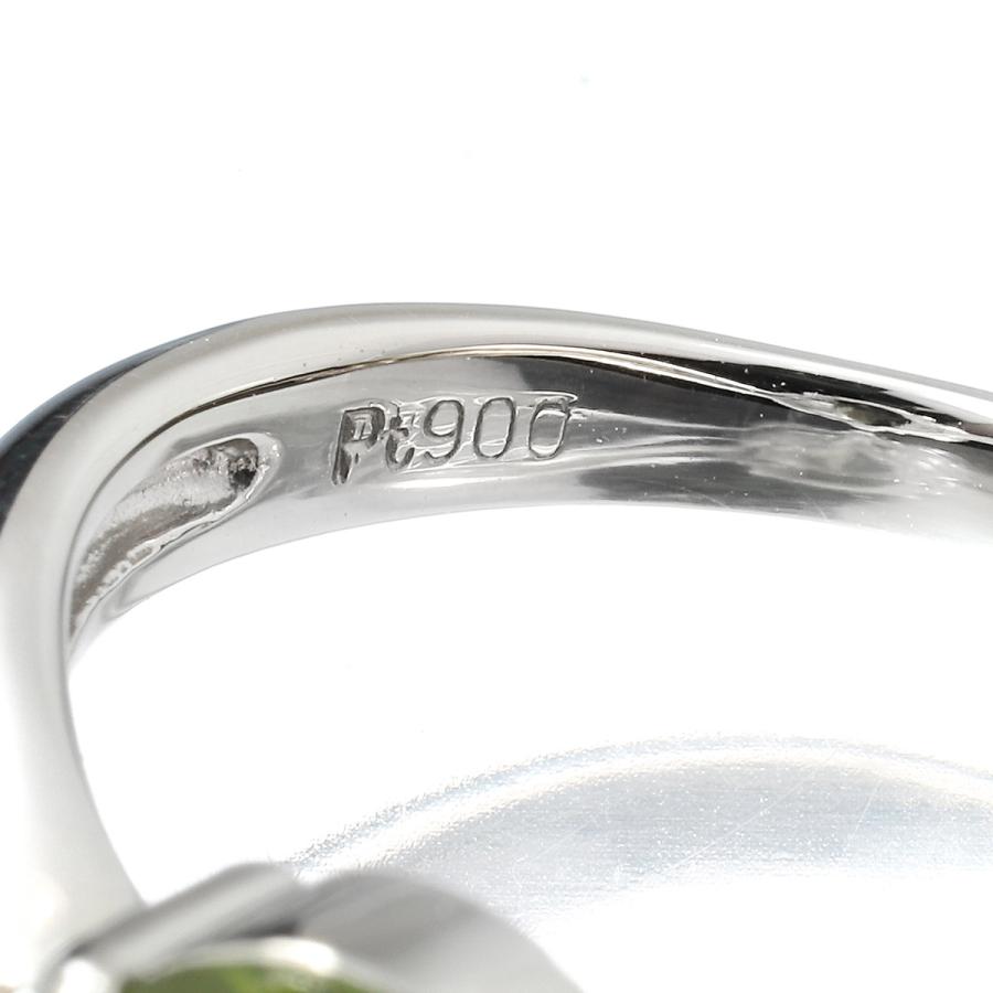 しずくモチーフ リング 指輪 ペリドット ダイヤモンド 0.23ct