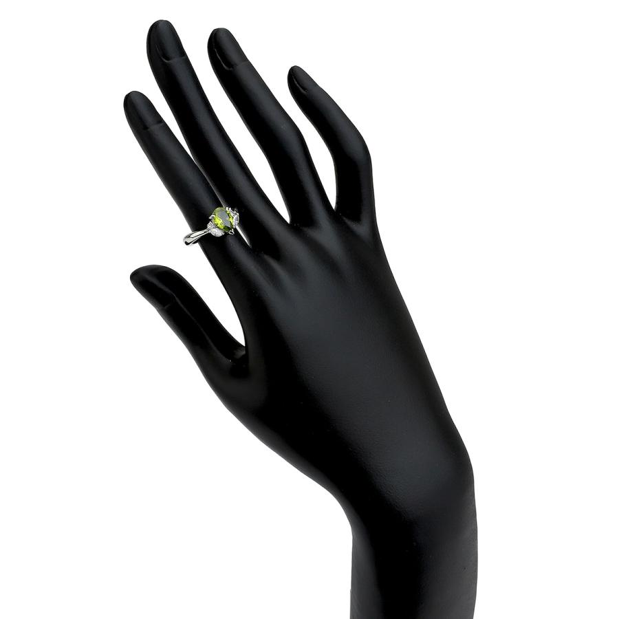 しずくモチーフ リング 指輪 ペリドット ダイヤモンド 0.23ct