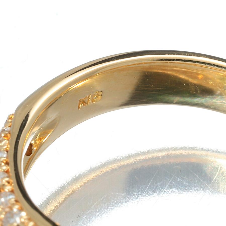 パヴェ立爪 リング 指輪 ペリドット 0.88ct ダイヤモンド 0.7ct K18 13  