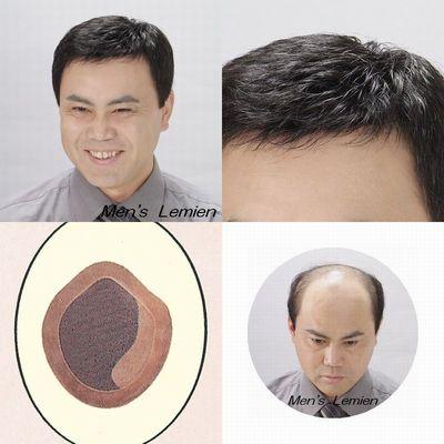 男性用 部分 かつら 左ルーズパート （人毛100％） みだれ防止 パーマ仕上げ ＤＸ７０の画像