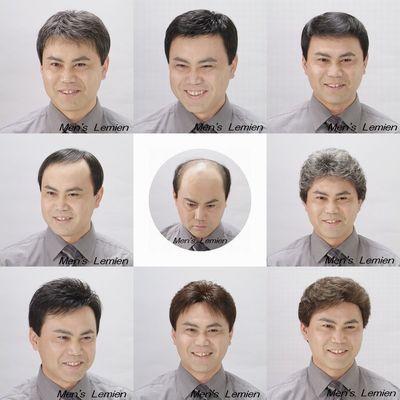 男性用 部分 かつら 左ルーズパート （人毛100％） みだれ防止 パーマ仕上げ ＤＸ７０の画像