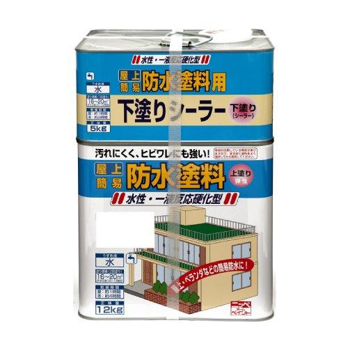 ニッペ　水性屋上防水塗料セット17KG　グリーン