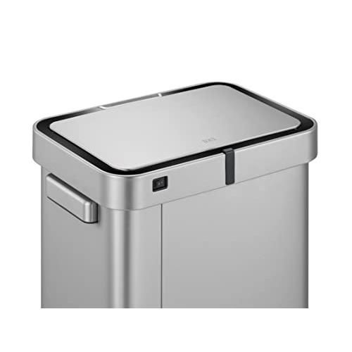 EKO ゴミ箱 自動開閉 デラックスミラージュ T-センサービン シルバー 45L ステンレスふた付き EK9378MMT-45L 45L