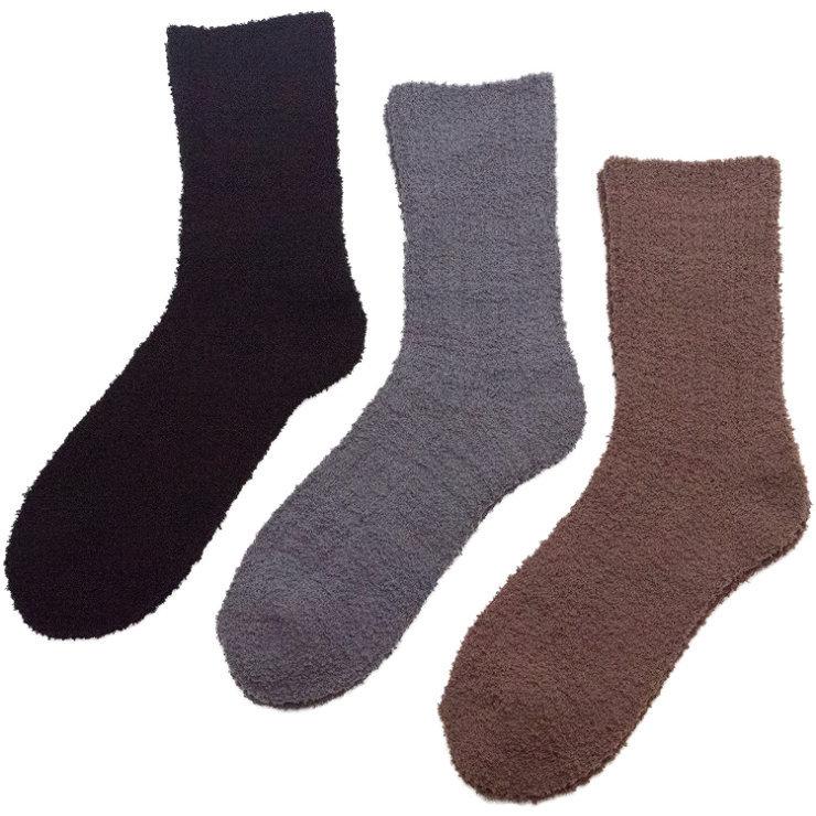 24〜26cm 3足セット　男性用（紳士 メンズ）モコモコ あったかウサコソックス（マシュマロ靴下）ルームソックス  日本製　敬老　ギフト | 