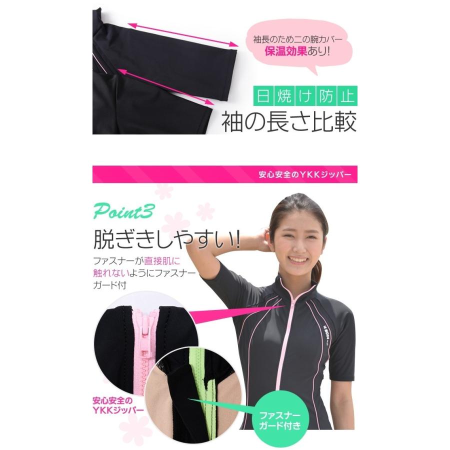 フィットネス水着 レディース 競泳水着 キャップ セット 半袖 セパレート 大きいサイズ 体型カバー めくれ防止  SMB106 | LE MODE de toi | 16