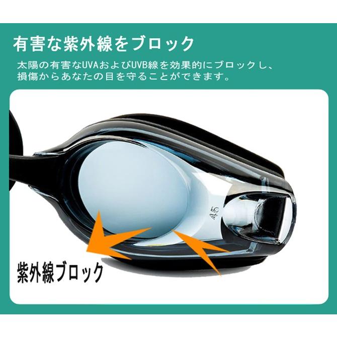 ゴーグル 度付きゴーグル スイムゴーグル スイミングゴーグル 大人 水泳 男性 女性 眼鏡 くもり止め UVカット 黒 フィットネス水着 C-go9｜lemode1｜03