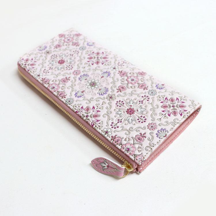 浅草文庫 シルクロードL字ファスナー長財布 ピンク : インテリア雑貨