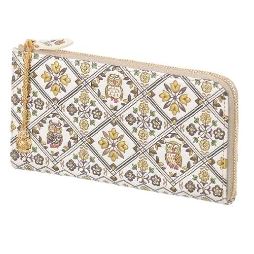 浅草文庫 浅草文庫ふくろうL字ファスナー長財布 ゴールド : インテリア