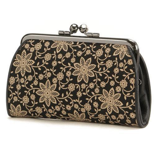 Suicaのペンギン印傳親子がま口（十色柄・黒革×白漆）:JIZAING×INDEN