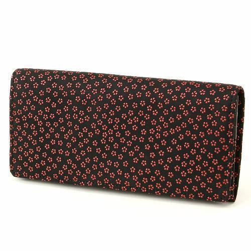 印傳屋（INDEN-YA） 印伝 2308 長財布 黒地／赤漆 小桜 : インテリア 
