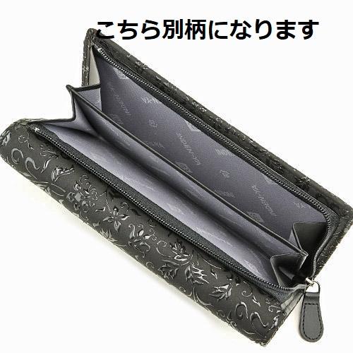印傳屋（INDEN-YA） 印伝 2310 長財布 黒地／黒漆 ローズ小 